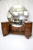 Art deco dressing table and cupboard bedroom set.