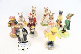 Ten assorted Royal Doulton Bunnykins figures.