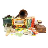 A collection of assorted vintage children's toys, games and books.