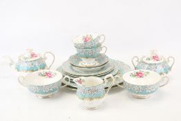 A Royal Albert 'Enchantment' tea set. Including tea pot, milk and sugar bowl, etc. Max. H11.