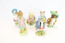 A set of six assorted Beswick Beatrix Potter character figures. Including 'Mr.