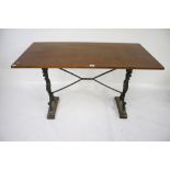 A vintage rectangular pub table.