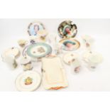 A collection of assorted 20th century Royal commemorative ceramics. Including QEII, GVI, etc. Max.