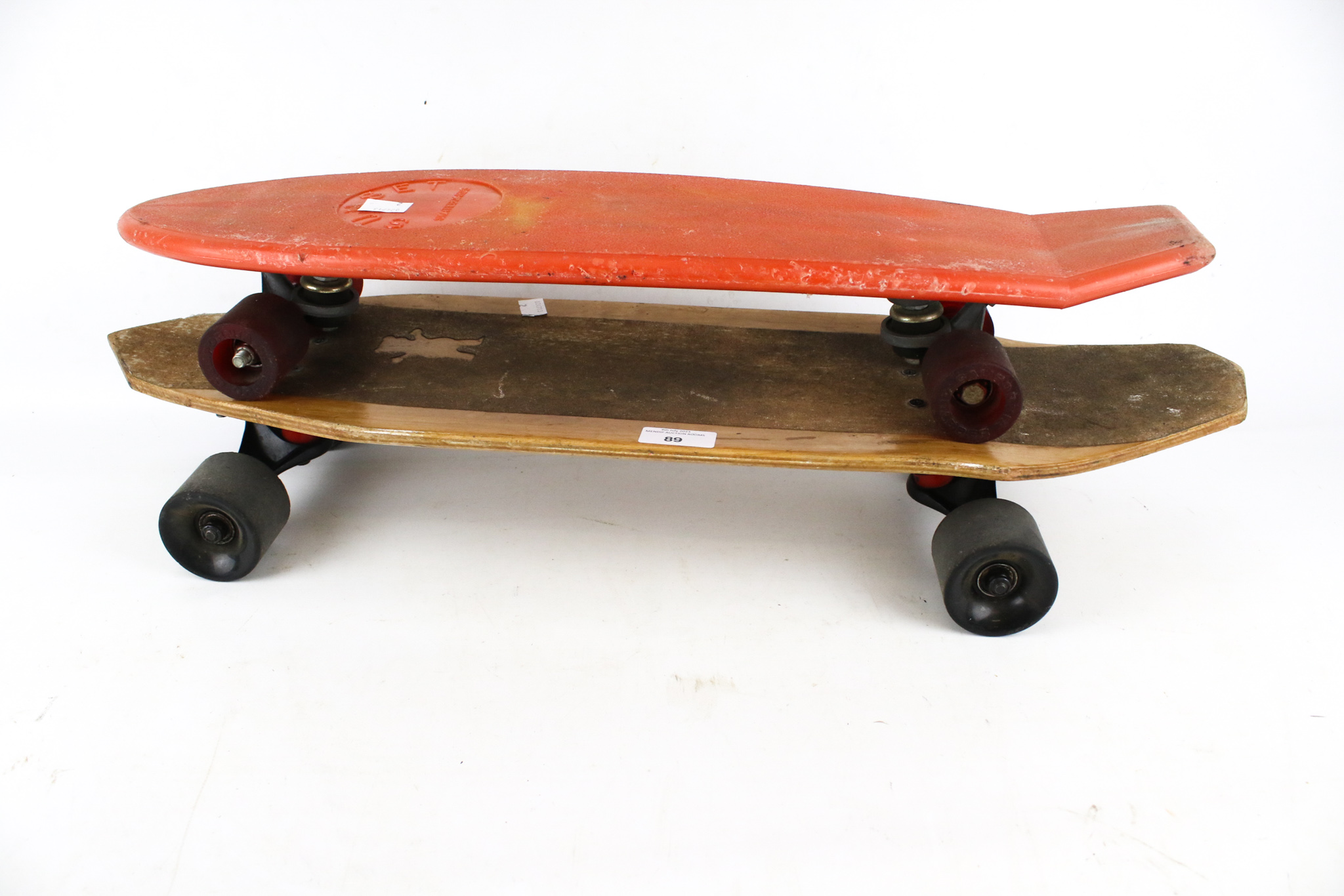 Two vintage skateboards.