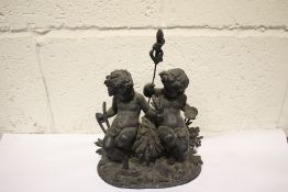 Collection of eight assorted metal cherub figures. Max.