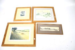 Four contemporary prints. Comprising a Martin Jang depicting a cityscape of San Francisco, 9cm x 40.