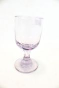 An amethyst rummer faceted drinking glass. H14.