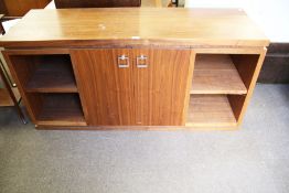 A contemporary wooden sideboard.