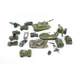 A collection of assorted Dinky, Corgi and Lesney military diecast vehicles.