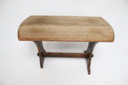 An early 20th century oak pegged stool.