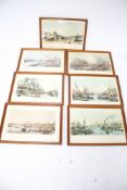 A set of seven prints of the Thames,