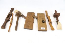 An assortment of old wood working tools.
