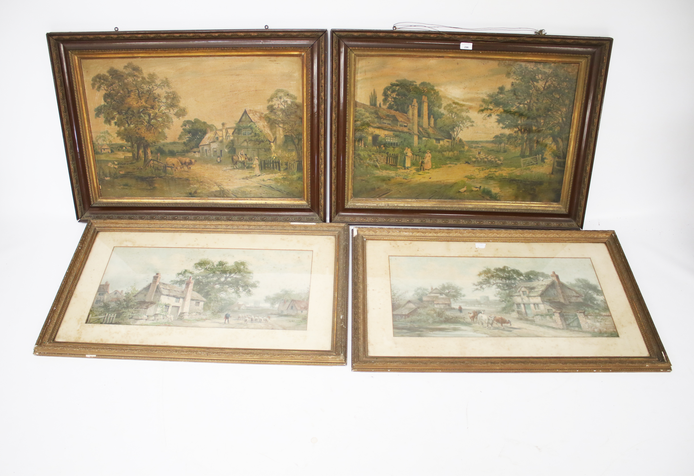 Four 19th century landscape prints, to include a driving cattle,driving sheep etc Each 32 .