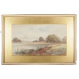 Cheswick Boydell (1861-1919), watercolour, 'river meadow'. Signed lower right, 17.