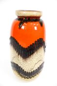 Vintage Retro : A tall West German lava vase . Numbered under 284-53, H53.