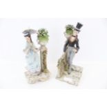 Two Capodimonte porcelain figures.