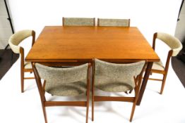 Vintage Retro / mid century : Danish mid-century Brdr Furbo extending teak dining table and six