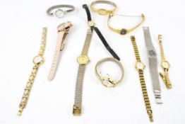 A collection of nine assorted women's fashion wristwatches. Including Pulsar and Accurist, etc.