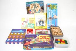 An assortment of vintage toys.