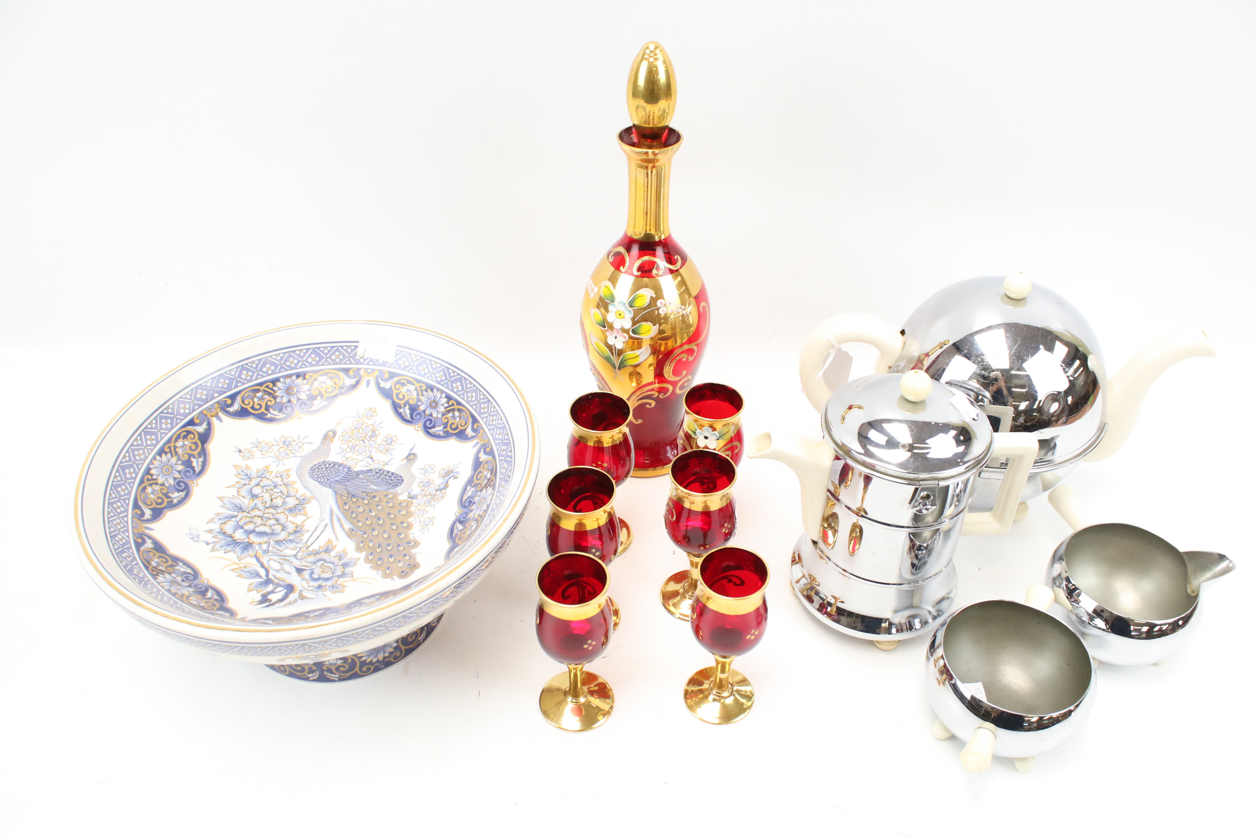 An assortment of 20th century and later ceramic, glass and metalware.