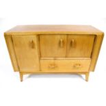 Vintage Retro : G-Plan Gold (E Gomme) light oak sideboard cocktail cabinet.