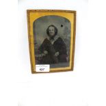 A Victorian Ambrotype studio photograph of a lady. In a gilt metal frame. H17cm, AF.