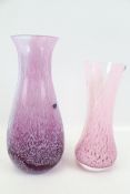 Two Caithness baluster shaped glass vases.