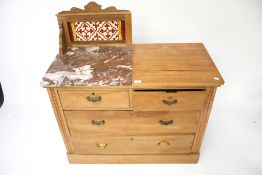 A 20th century rustic chest of drawers.