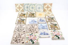 A collection of Victorian and later ceramic tiles.