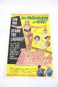 'Carry on Regardless' film poster. 1963 Govenor Films, Inc. Printed in the USA.