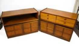 Vintage Retro / mid-century : Nathan Furniture two teak cupboards.