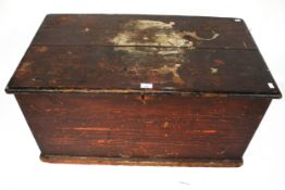 A vintage stained pine chest blanket box.