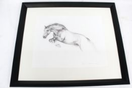 A Lydia Kiernan limited edition print. Depicting a horse, signed and numbered 68/350, 39.5cm x 50.