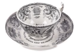 A 19th century teacup and saucer.