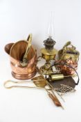 A collection of assorted vintage metalware.
