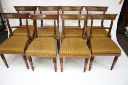 A set of eight 19th century mahogany bar back dining chairs.