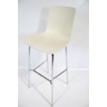Vintage Retro : Vitra, Jasper Morrison a 'Hal' Chair / high stool in white on chromed base.