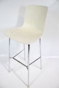Vintage Retro : Vitra, Jasper Morrison a 'Hal' Chair / high stool in white on chromed base.