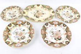 A group of five 19th century 'Allsup' plates.