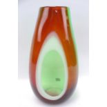 A large mid-century style glass vase.