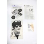 Three 'The Official Beatles Fan Club' newsletters and a card.
