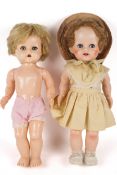 Two vintage Pedigree walker dolls.