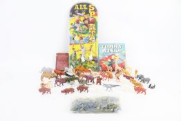 An assortment of vintage toys and games.