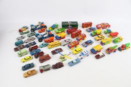 An assortment of diecast vehicles.