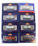 Eight Bachmann OO gauge wagons.