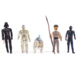 A collection of five Star Wars figures.