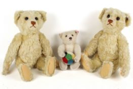 A collection of three contemporary Steiff teddy bears, boxed.