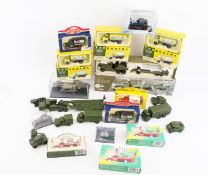 A collection of diecast vehicles. Comprising a range of Dinky military vehicles, unboxed.