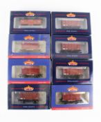 Eight Bachmann OO gauge box car wagons.