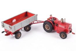 A Gama clockwork tractor and trailer.